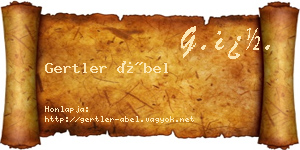 Gertler Ábel névjegykártya